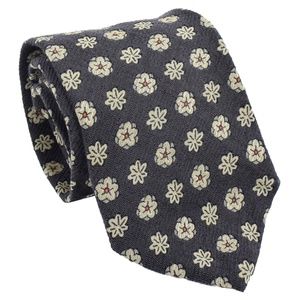 Hugo Boss Mens Vintage Floral Silk Tie Gray